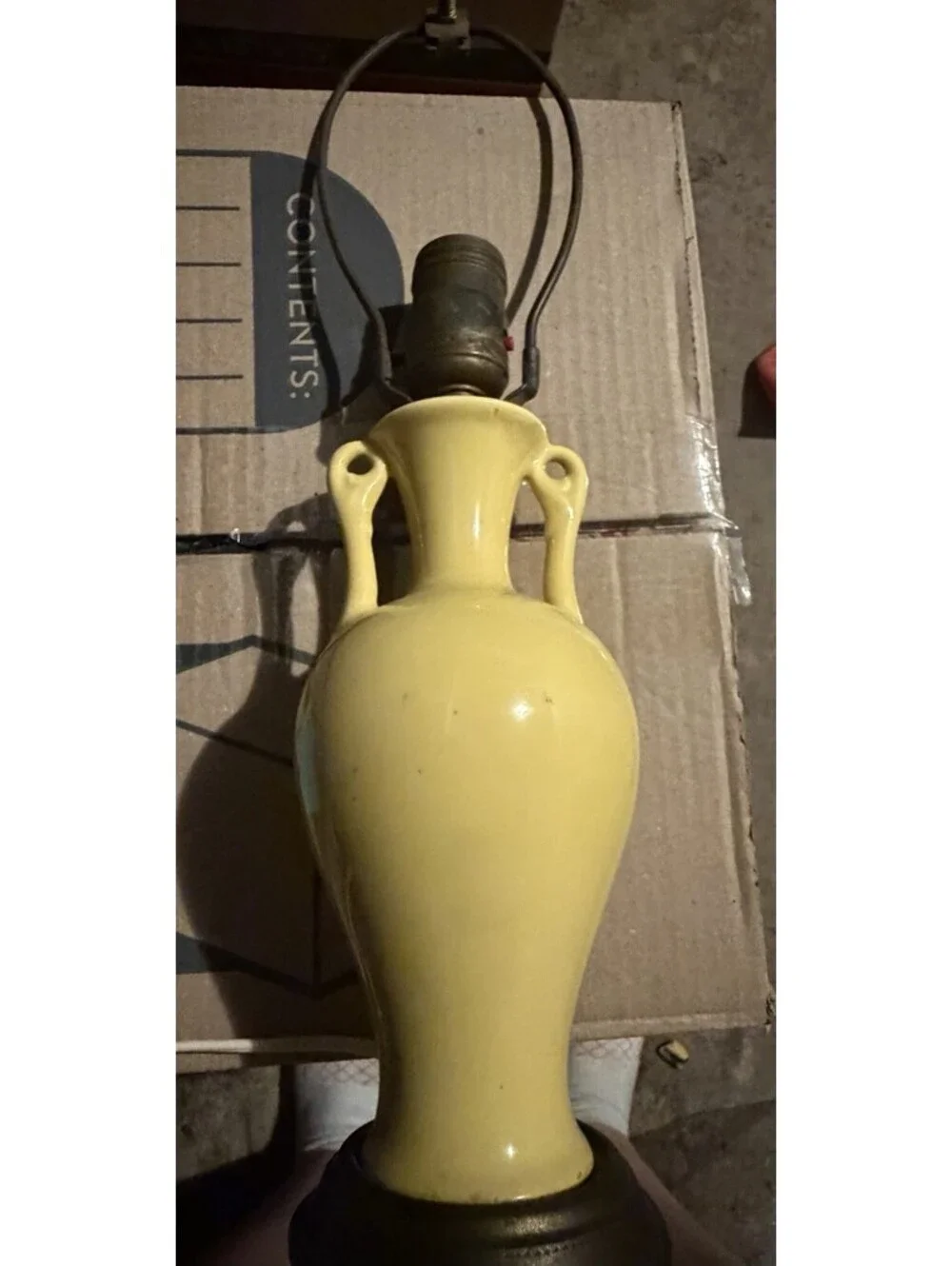 1970s Vintage Haeger Mustard Yellow Ginger Jar Ceramic Table Lamp